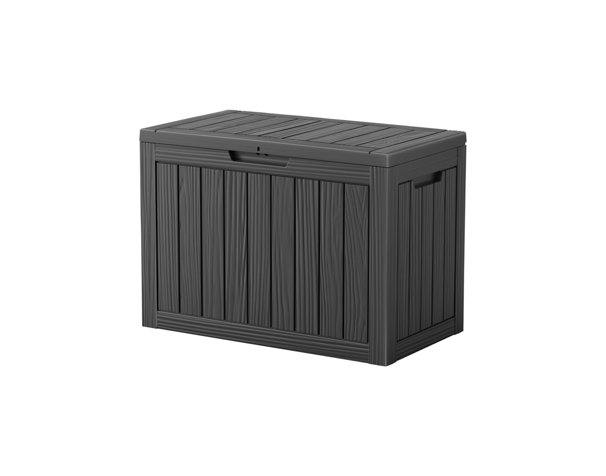 45 Gallon Large Outdoor Deck Storage Box-Black