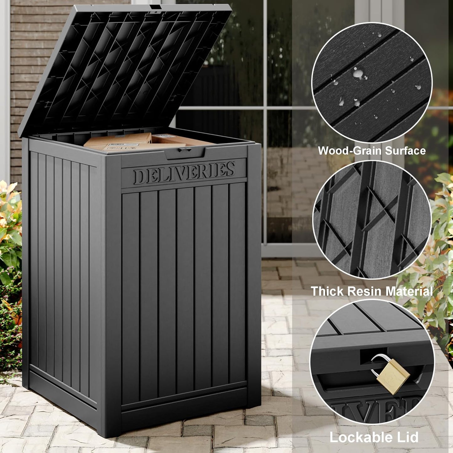 48 Gallon Package Delivery Box-Black