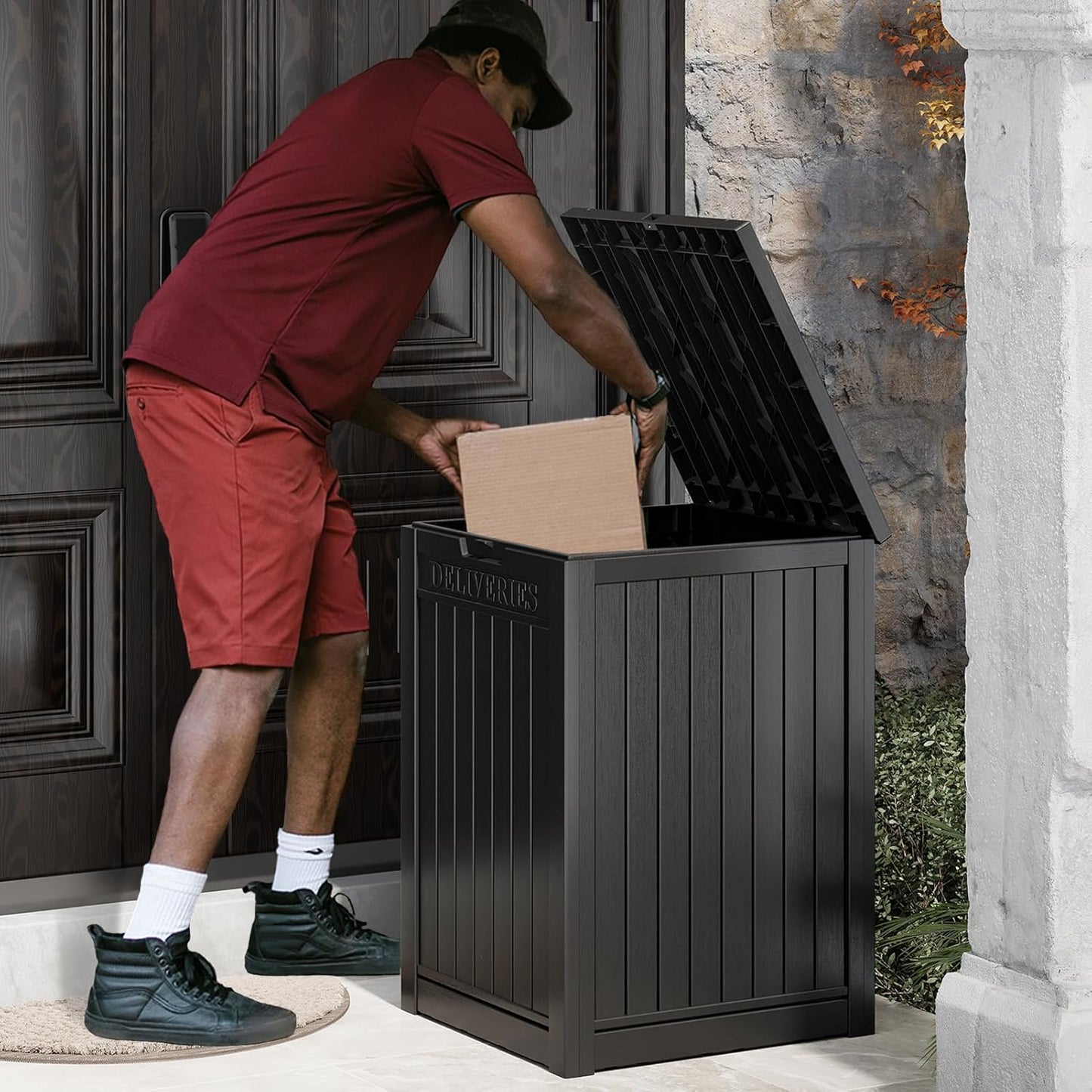 48 Gallon Package Delivery Box-Black